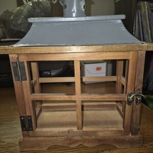 Wooden Lantern with Gray Metal Roof
